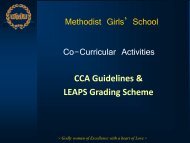 CCA Briefing 2013 - Methodist Girls' School