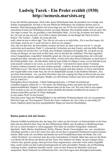 Druckversion Ludwig Turek Ein Prolet Erzahlt 1930