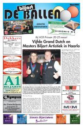 Vijfde Grand Dutch en Masters Biljart Artistiek in ... - De Biljart Ballen