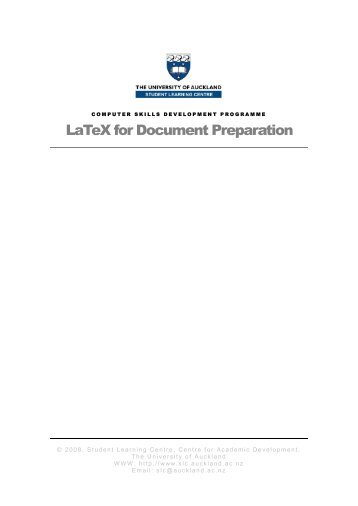 LaTeX for Document Preparation - The University of Auckland Library