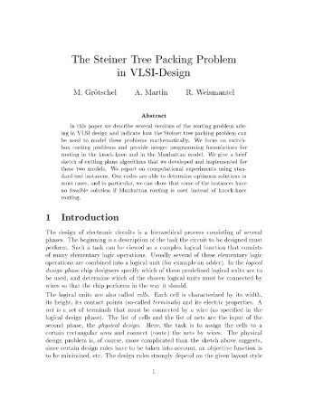 The Steiner Tree Packing Problem in LSI-Design - ZIB