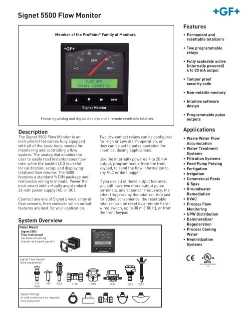 Signet 5500 Flow Monitor - GF Piping Systems - Georg Fischer