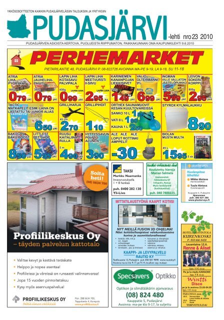 nro 23 2010 -lehti - PudasjÃ¤rvi-lehti ja VKK-Media Oy