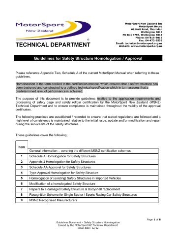 MSNZ Guidelines for Safety Cage Homologation - MotorSport New ...