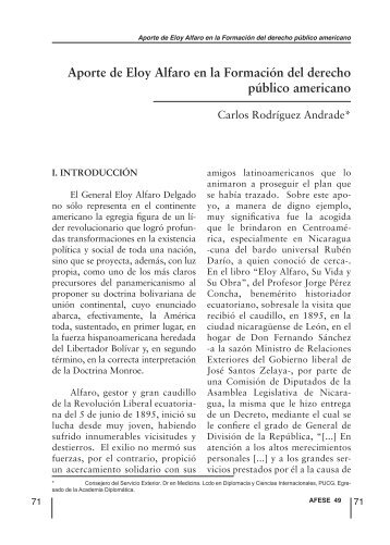 Aporte de Eloy Alfaro en la FormaciÃ³n del derecho ... - Afese.com