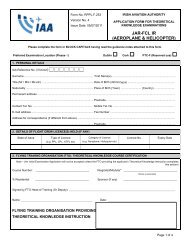 Application Form for JAR-FCL IR Examination - Irish Aviation Authority