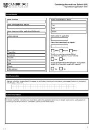 Registration application form - Cambridge International Examinations