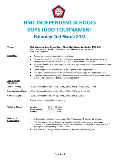 HMC Independent Schools Boys Judo Tournament - British Judo ...