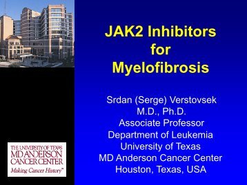 JAK2 Inhibitors are Safe and Effective for Patients with