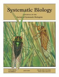 Society of Systematic Biologists Systematic Biology