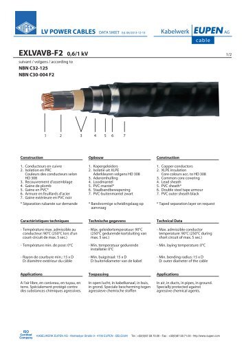 EXLVAVB-F2 0,6/1 kV - kabelwerk eupen ag