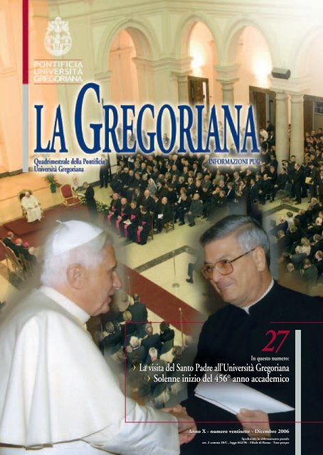 numero ventisette- Dicembre 2006 - Pontifical Gregorian University