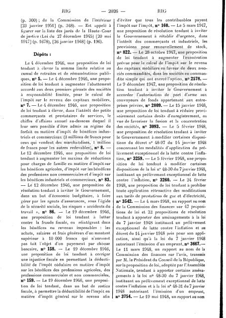 TABLES GÃNÃRALES - DÃ©bats parlementaires de la 4e RÃ©publique