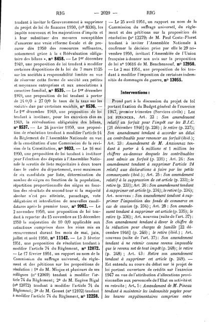 TABLES GÃNÃRALES - DÃ©bats parlementaires de la 4e RÃ©publique