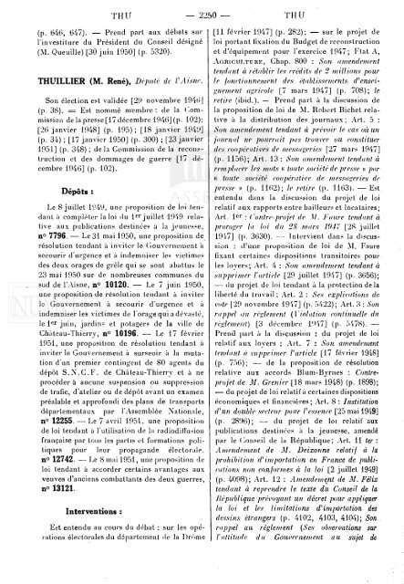 TABLES GÃNÃRALES - DÃ©bats parlementaires de la 4e RÃ©publique