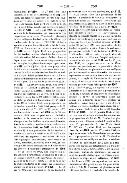 TABLES GÃNÃRALES - DÃ©bats parlementaires de la 4e RÃ©publique