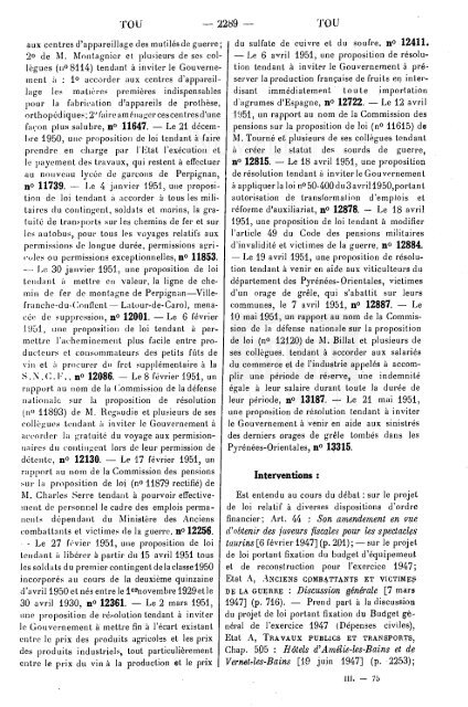 TABLES GÃNÃRALES - DÃ©bats parlementaires de la 4e RÃ©publique