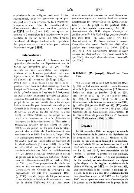 TABLES GÃNÃRALES - DÃ©bats parlementaires de la 4e RÃ©publique