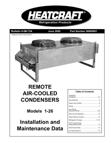 Heatcraft FCB Air Cooled Condenser Manual ... - Schneider Electric