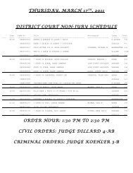 thursday, march 17th, 2011 district court non-jury schedule order ...