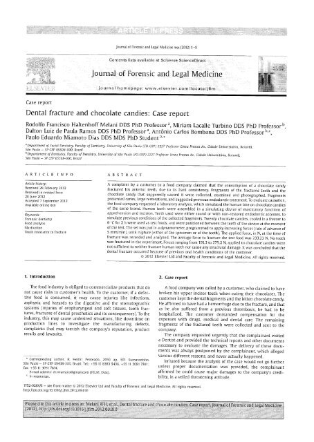 Journal Of Forensic And Legal Medicine Usp - 