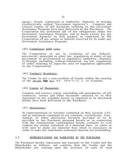 share purchase agreement - The Law Society of Saskatchewan