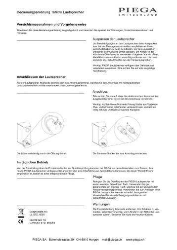 Bedienungsanleitung TMicro