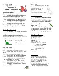 songs fingerplays dinosaurs 13 - Preschool