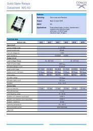 Datasheet WG A3 Solid State Relays - Tasseron
