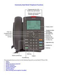 Commonly Used Nortel Telephone Functions - University of Exeter