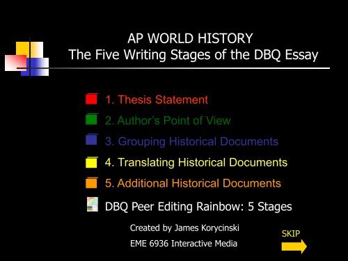 dbq thesis ap world