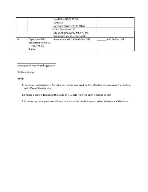 Validation Checklist for Application of New VSAT Equipment - MCX