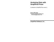 Analyzing Data with GraphPad Prism 3 - GraphPad Software