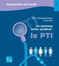 Plan thérapeutique infirmier - Un nouveau levier syndical : le PTI - FiQ