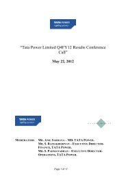 Q4 FY12 Results Conference Call Transcript - Tata Power