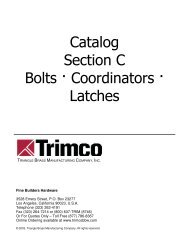 Catalog Section C Bolts Coordinators Latches - Trimco