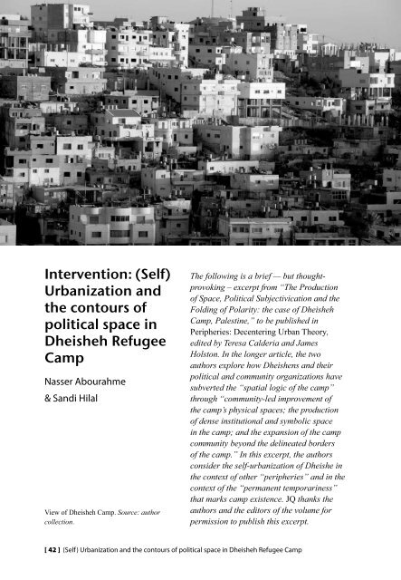 Intervention: (Self) Urbanization and the contours of political space ...