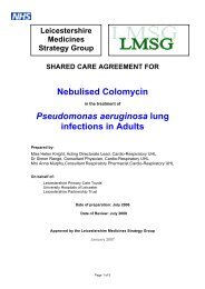 Nebulised Colomycin Pseudomonas aeruginosa lung infections in ...