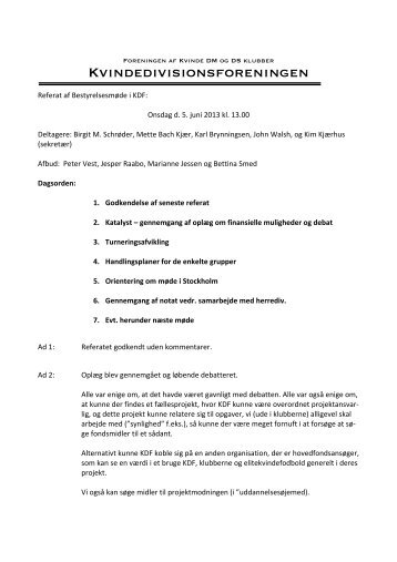 Referat 05-06-2013 - Kvindedivisionsforeningen