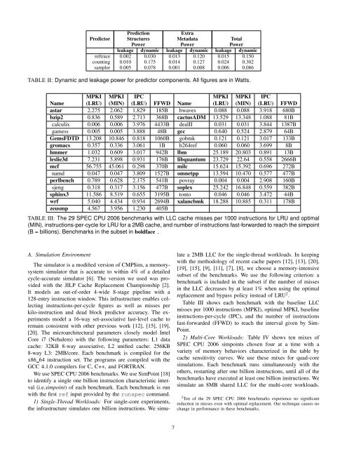 Sampling Dead Block Prediction for Last-Level Caches - TAMU ...