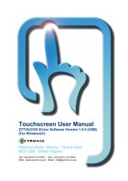 Touchscreen User Manual - Zytronic