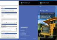 Mining Law - Faculty of Law - The University of Western Australia