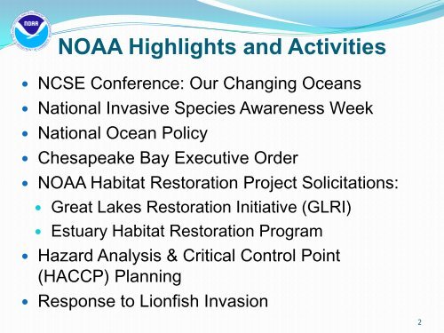 NOAA's Update: Aquatic Invasive Species - InvasiveSpecies.gov!