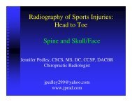 Radiography of Sports Injuries - Palmer College of Chiropractic