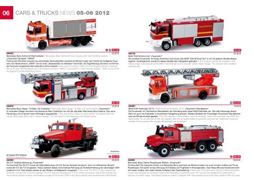 CARS & TRUCKS NEWS 05-06 & COLLECTION 2012 - Herpa