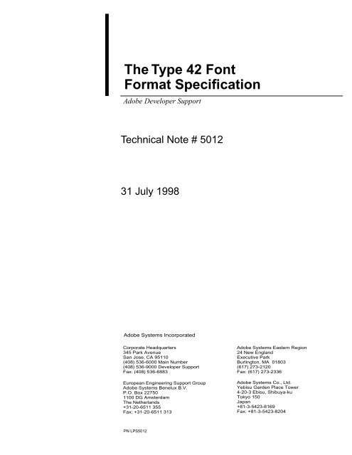 Type 42 Font Format Specification - Adobe