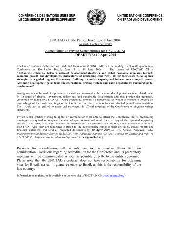 UNCTAD XI ACCREDITATION QUESTIONNAIRE