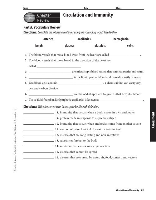 Chapter 13 Resource: Circulation and Immunity