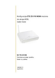 Konfiguracija ZTE ZX V10 W300 modema za uslugu ... - BH Telecom