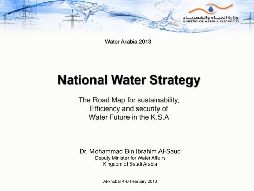 Dr. Mohammad Bin Ibrahim Al-Saud - Saudi Arabian Water ...